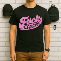 Funny Retro Fck Cancer Logo Breast Cancer Support T-Shirt