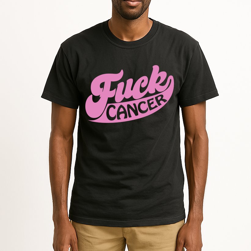 Funny Retro Fck Cancer Logo Breast Cancer Support Tall T-Shirt