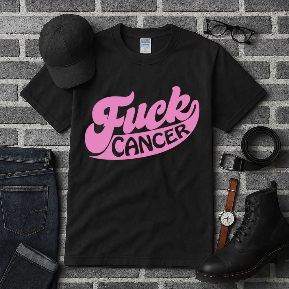 Funny Retro Fck Cancer Logo Breast Cancer Support Tall T-Shirt