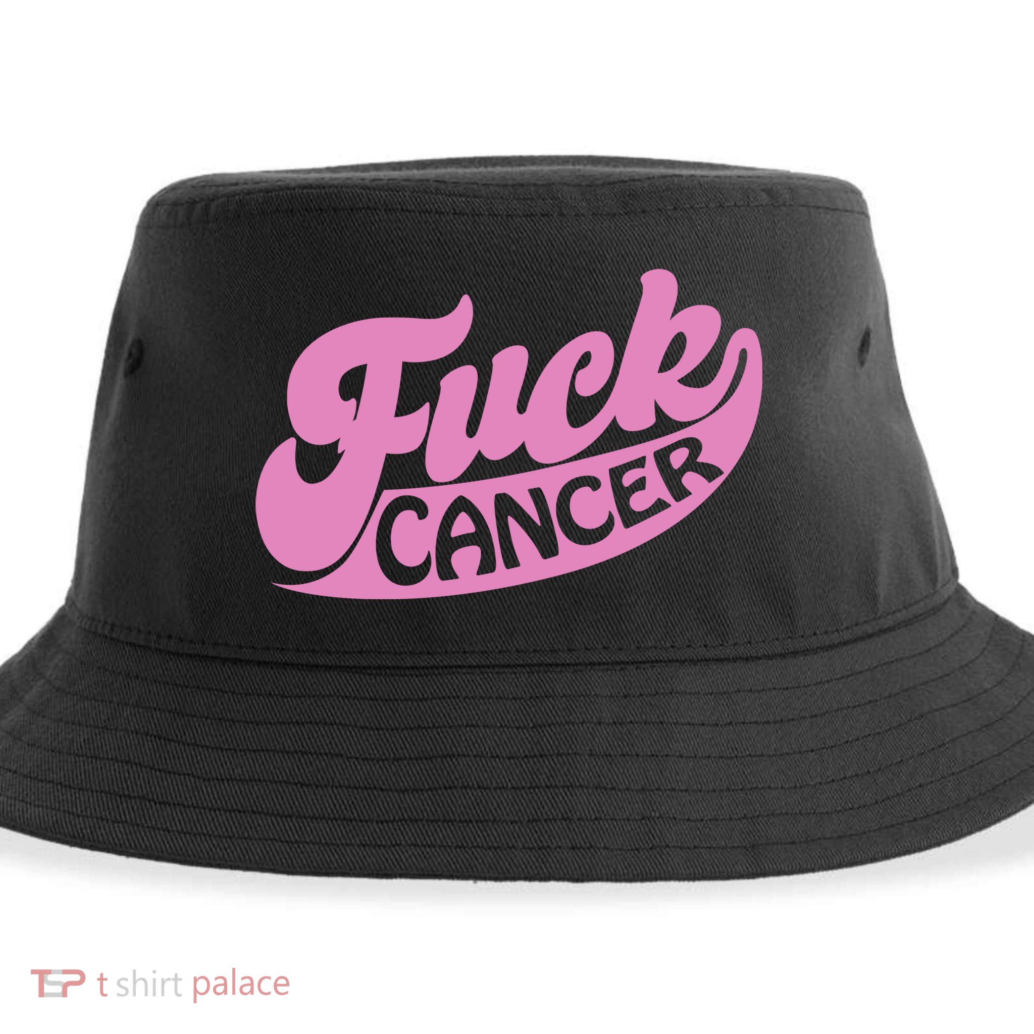 Funny Retro Fck Cancer Logo Breast Cancer Support Sustainable Bucket Hat