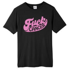 Funny Retro Fck Cancer Logo Breast Cancer Support Tall Fusion ChromaSoft Performance T-Shirt