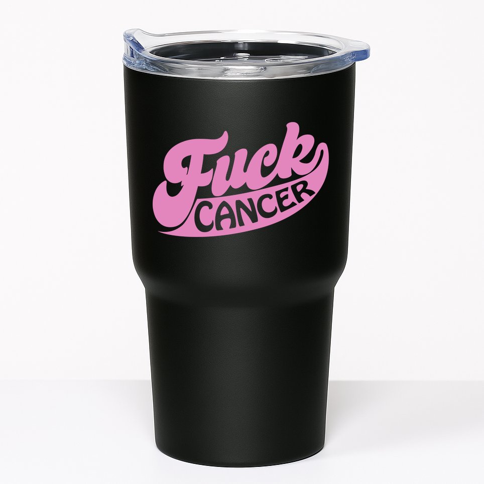 Funny Retro Fck Cancer Logo Breast Cancer Support Tumbler