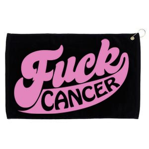 Funny Retro Fck Cancer Logo Breast Cancer Support Grommeted Golf Towel