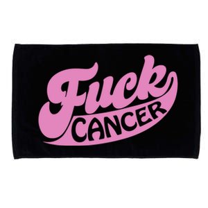 Funny Retro Fck Cancer Logo Breast Cancer Support Microfiber Hand Towel