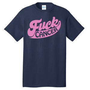 Funny Retro Fck Cancer Logo Breast Cancer Support Tall T-Shirt