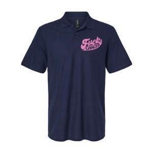 Funny Retro Fck Cancer Logo Breast Cancer Support Softstyle Adult Sport Polo