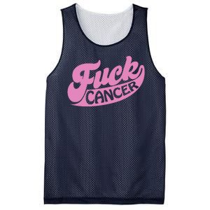 Funny Retro Fck Cancer Logo Breast Cancer Support Mesh Reversible Basketball Jersey Tank