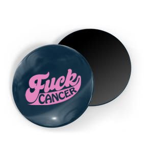 Funny Retro Fck Cancer Logo Breast Cancer Support Magnet