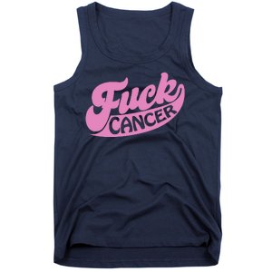 Funny Retro Fck Cancer Logo Breast Cancer Support Tank Top