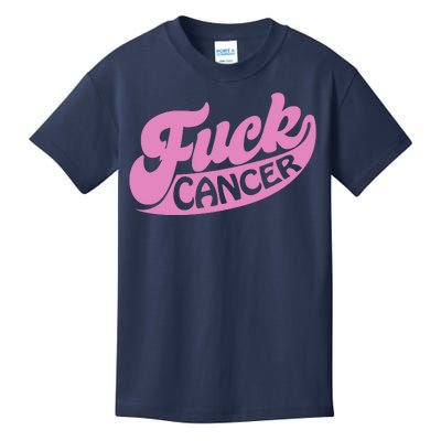 Funny Retro Fck Cancer Logo Breast Cancer Support Kids T-Shirt