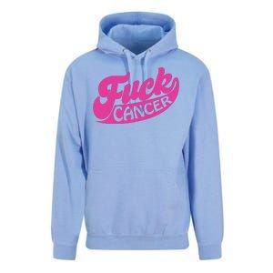 Funny Retro Fck Cancer Logo Breast Cancer Support Unisex Surf Hoodie