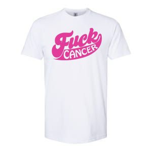 Funny Retro Fck Cancer Logo Breast Cancer Support Softstyle CVC T-Shirt