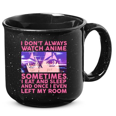 Funny Retro I Don't Always Watch Anime Anime Fan 15oz Campfire Ceramic Mug