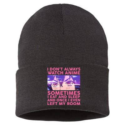 Funny Retro I Don't Always Watch Anime Anime Fan Sustainable Knit Beanie