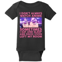 Funny Retro I Don't Always Watch Anime Anime Fan Baby Bodysuit