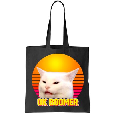 Funny Retro Table Cat OK Boomer Meme Bag