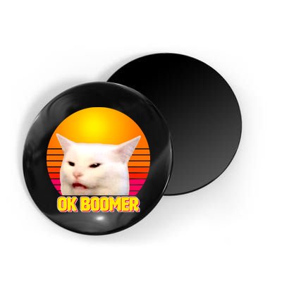 Funny Retro Table Cat OK Boomer Meme Magnet