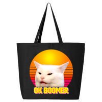 Funny Retro Table Cat OK Boomer Meme 25L Jumbo Tote