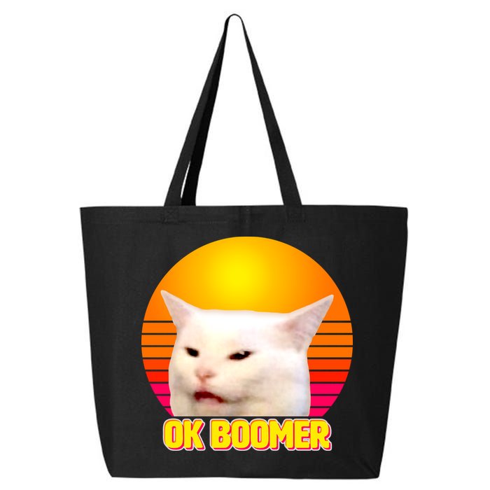 Funny Retro Table Cat OK Boomer Meme 25L Jumbo Tote
