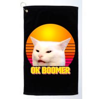 Funny Retro Table Cat OK Boomer Meme Golf Towel
