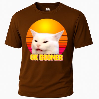 Funny Retro Table Cat OK Boomer Meme Performance Shirt
