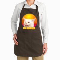 Funny Retro Table Cat OK Boomer Meme Apron