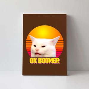 Funny Retro Table Cat OK Boomer Meme Canvas