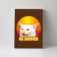 Funny Retro Table Cat OK Boomer Meme Canvas