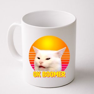 Funny Retro Table Cat OK Boomer Meme Coffee Mug