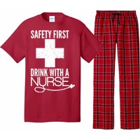 Funny Safety First Drink With A Nurse Pajama Set