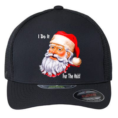 Funny Santa Claus I Do It For The HO'S Christmas Flexfit Unipanel Trucker Cap