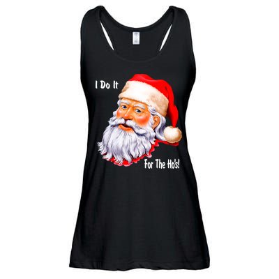 Funny Santa Claus I Do It For The HO'S Christmas Ladies Essential Flowy Tank