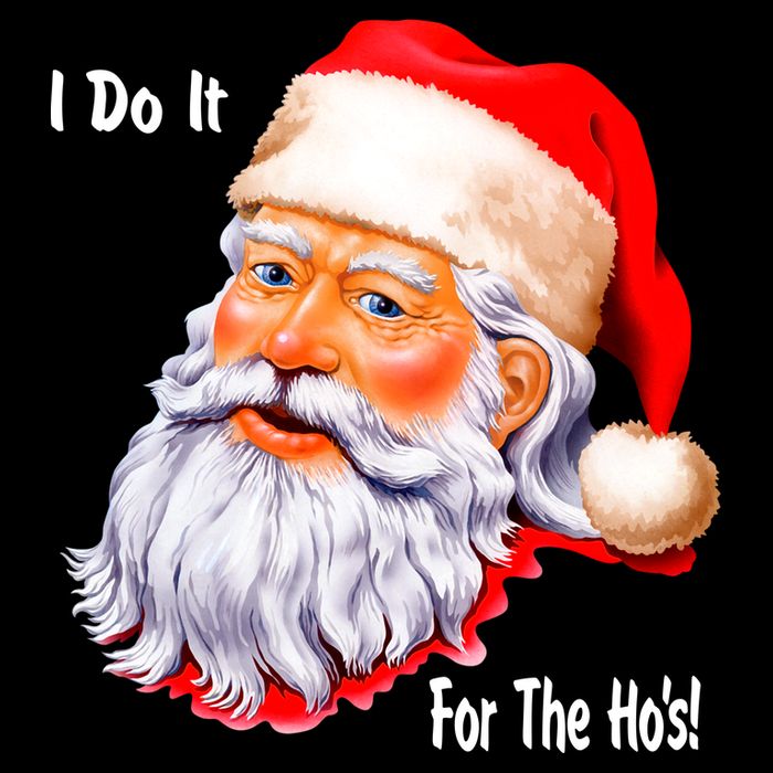 Funny Santa Claus I Do It For The HO'S Christmas Women's Crop Top Tee