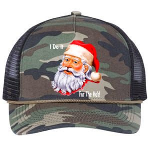 Funny Santa Claus I Do It For The HO'S Christmas Retro Rope Trucker Hat Cap