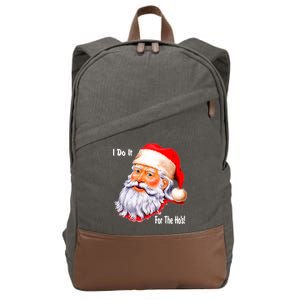 Funny Santa Claus I Do It For The HO'S Christmas Cotton Canvas Backpack