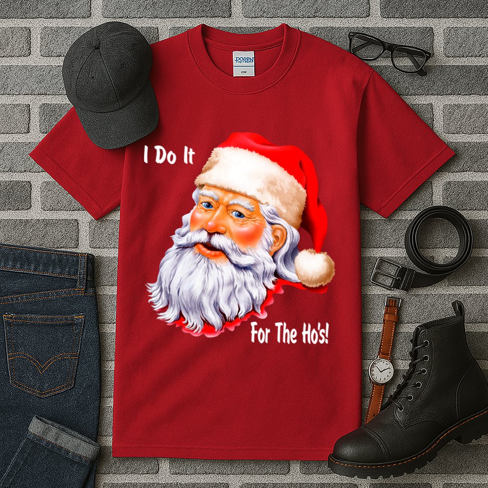 Funny Santa Claus I Do It For The HO'S Christmas Tall T-Shirt