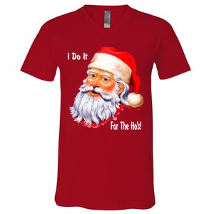 Funny Santa Claus I Do It For The HO'S Christmas V-Neck T-Shirt