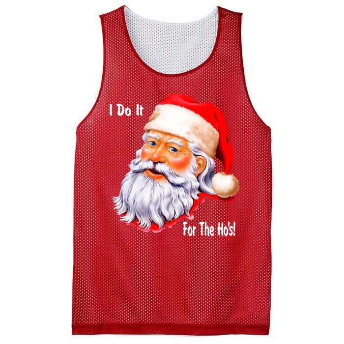 Funny Santa Claus I Do It For The HO'S Christmas Mesh Reversible Basketball Jersey Tank