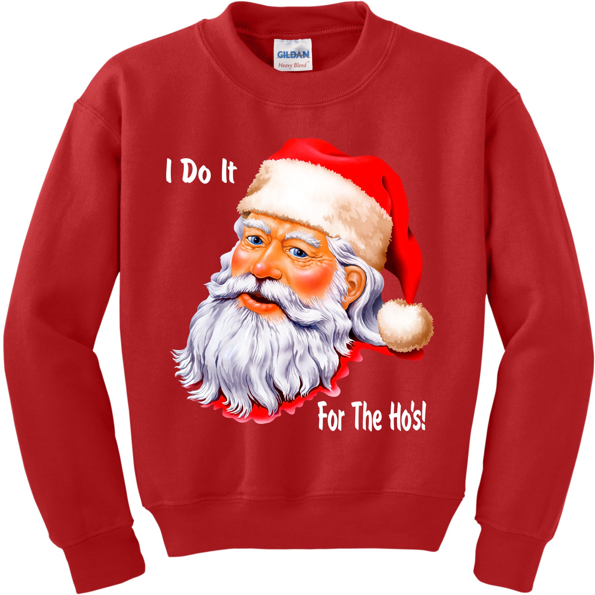 Funny Santa Claus I Do It For The HO'S Christmas Kids Sweatshirt