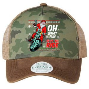 Funny Santa Oh What Fun It Is To Ride Motorcycle Legacy Tie Dye Trucker Hat