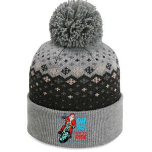 Funny Santa Oh What Fun It Is To Ride Motorcycle The Baniff Cuffed Pom Beanie