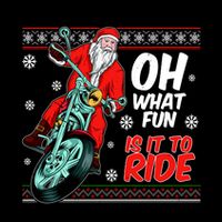 Funny Santa Oh What Fun It Is To Ride Motorcycle Tall T-Shirt