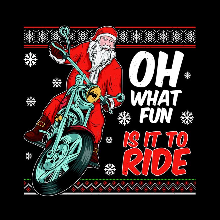 Funny Santa Oh What Fun It Is To Ride Motorcycle Tall T-Shirt