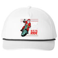 Funny Santa Oh What Fun It Is To Ride Motorcycle Snapback Five-Panel Rope Hat