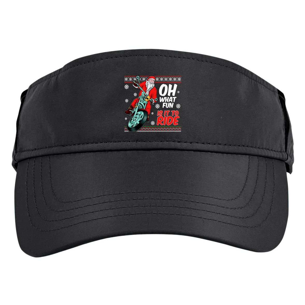 Funny Santa Oh What Fun It Is To Ride Motorcycle Adult Drive Performance Visor