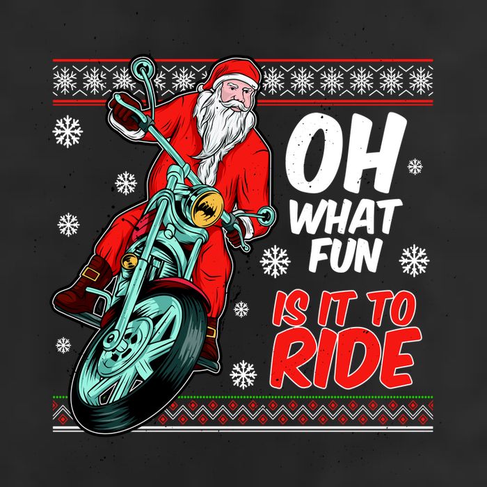 Funny Santa Oh What Fun It Is To Ride Motorcycle Adult Drive Performance Visor