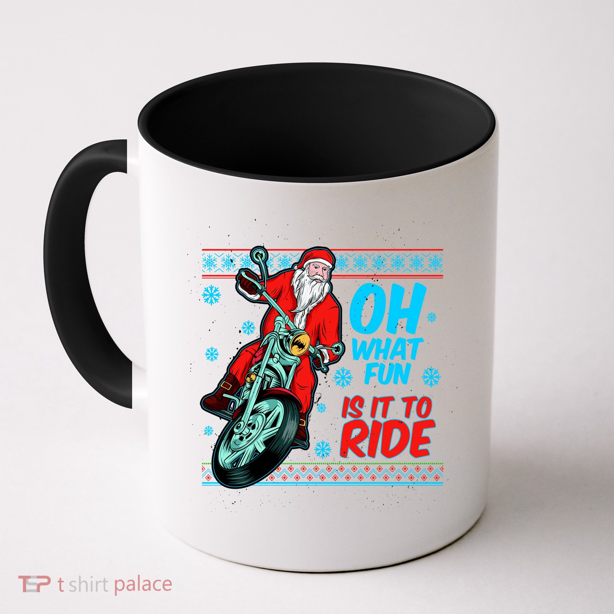 Funny Santa Oh What Fun It Is To Ride Motorcycle Mug