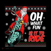 Funny Santa Oh What Fun It Is To Ride Motorcycle Flatbill Hat