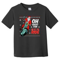 Funny Santa Oh What Fun It Is To Ride Motorcycle Toddler T-Shirt