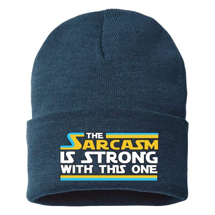 Funny Sarcasm Is Strong With This One Spoof Sustainable Knit Beanie